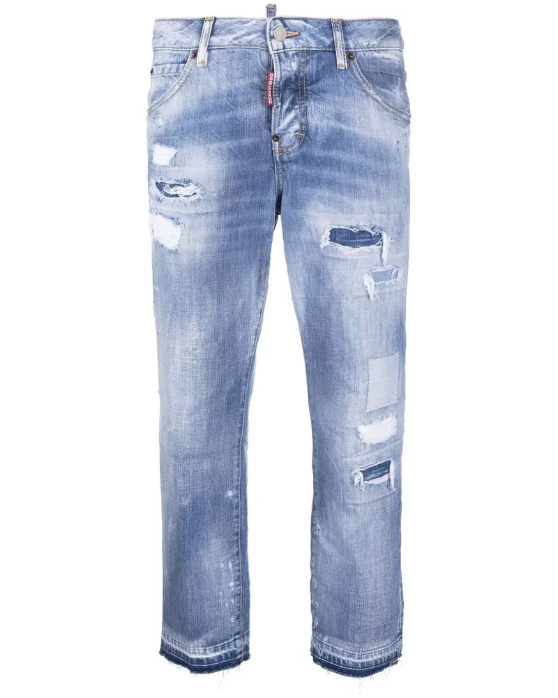 Dsquared2 Cropped-Jeans im Distressed-Look - Blau Blau