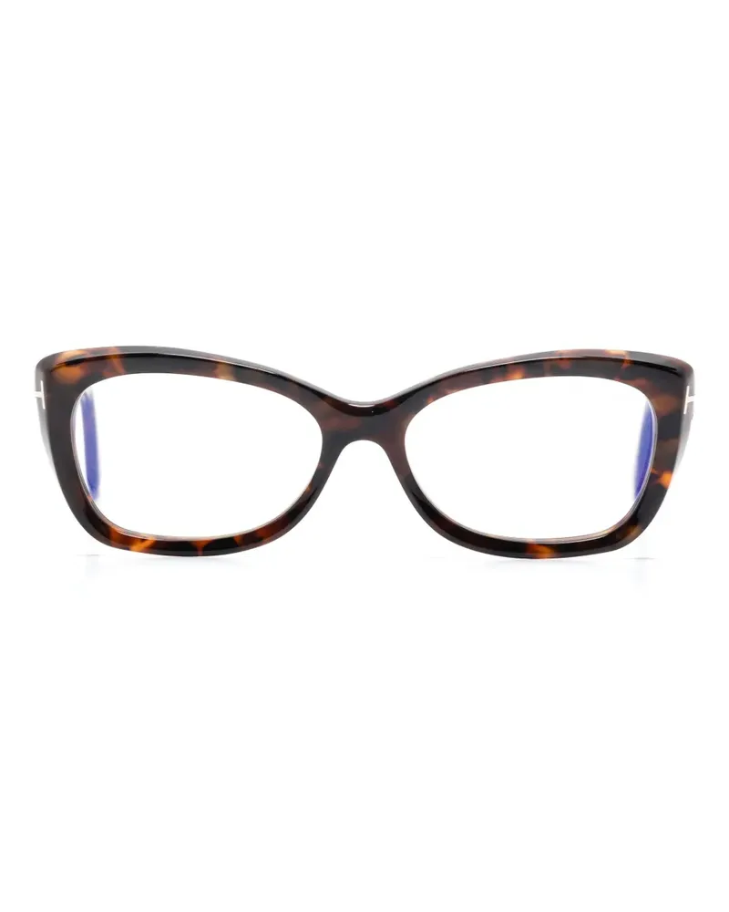 Tom Ford Cat-Eye-Brille in Schildpattoptik - Braun Braun