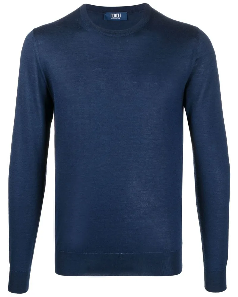 Fedeli Pullover mit Rundhalsausschnitt - Blau Blau