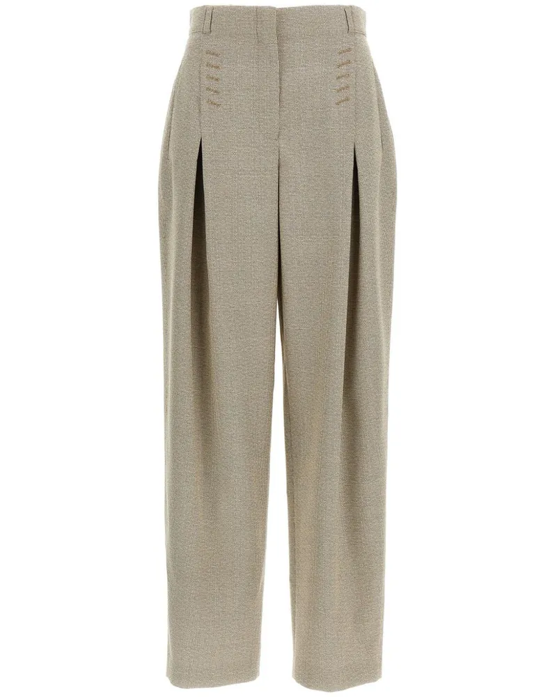 Fendi Hose mit Mikro-Karo - Nude Nude