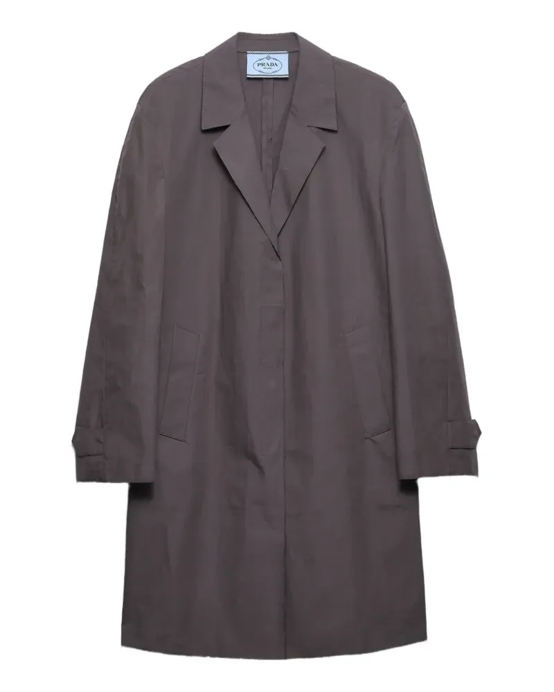 Prada single-breasted double poplin coat - Grau Grau