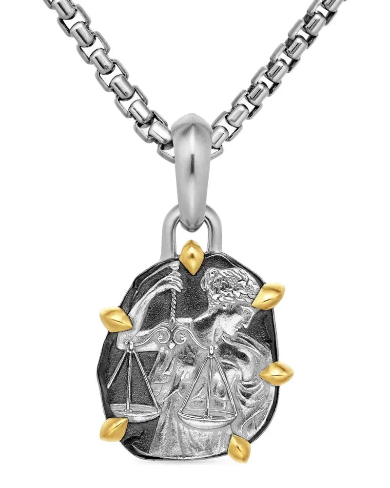 David Yurman 18kt Libra Gelbgold- und Sterlingsilber-Amulett (33mm Silber