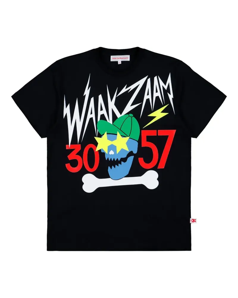 Walter van Beirendonck Waakzaam front-print crew-neck T-shirt - Schwarz Schwarz