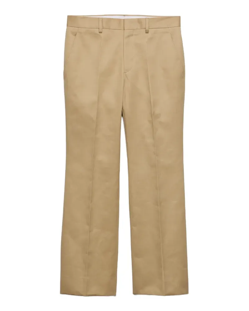 Prada trumpet flare cotton trousers - Nude Nude