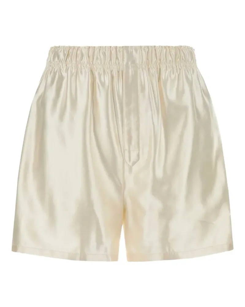 Carven satin-finish elasticated-waist shorts - Nude Nude
