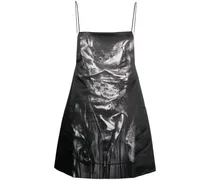 Minikleid mit kompaktem Print - Schwarz