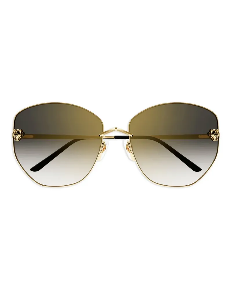 Cartier panther-detail sunglasses - Gold Gold