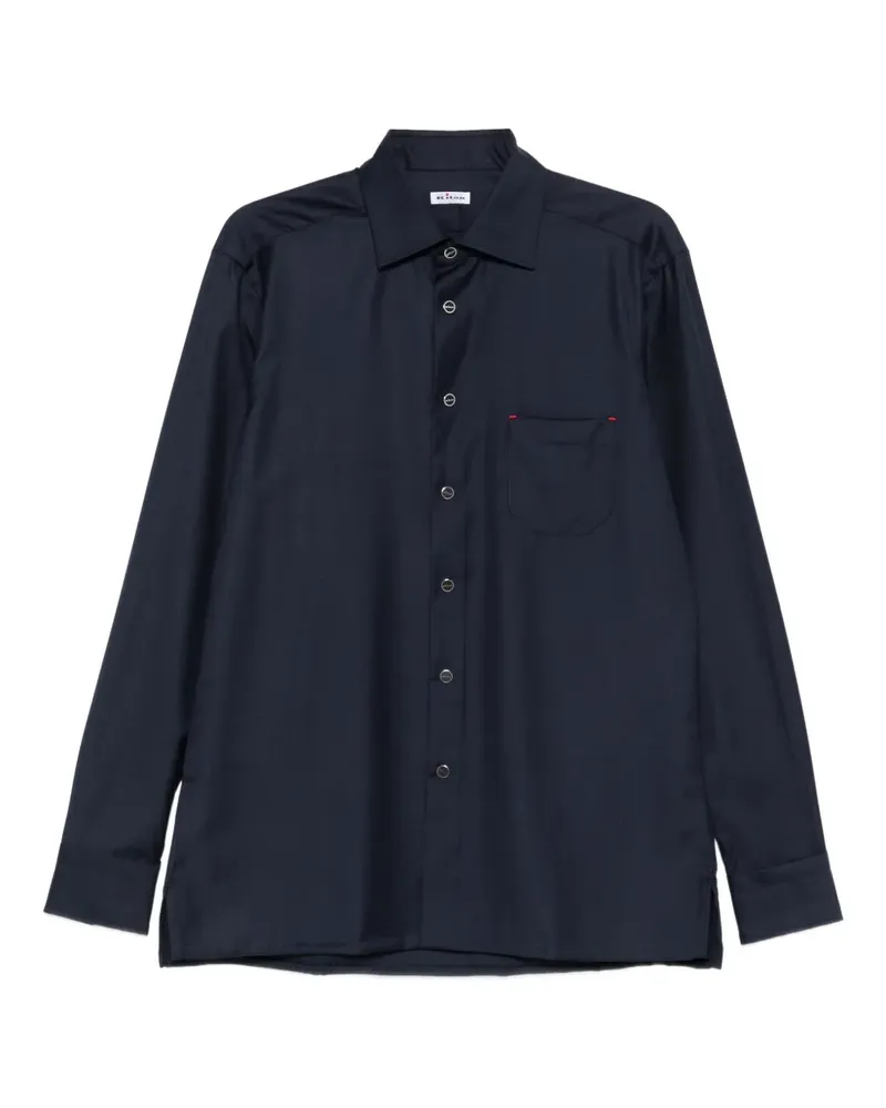 Kiton chest-pocket buttoned shirt - Blau Blau