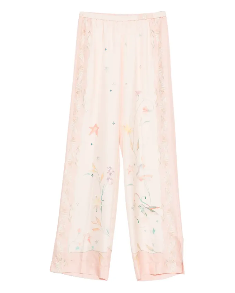 forte_forte Hose mit Blumen-Print - Nude Nude