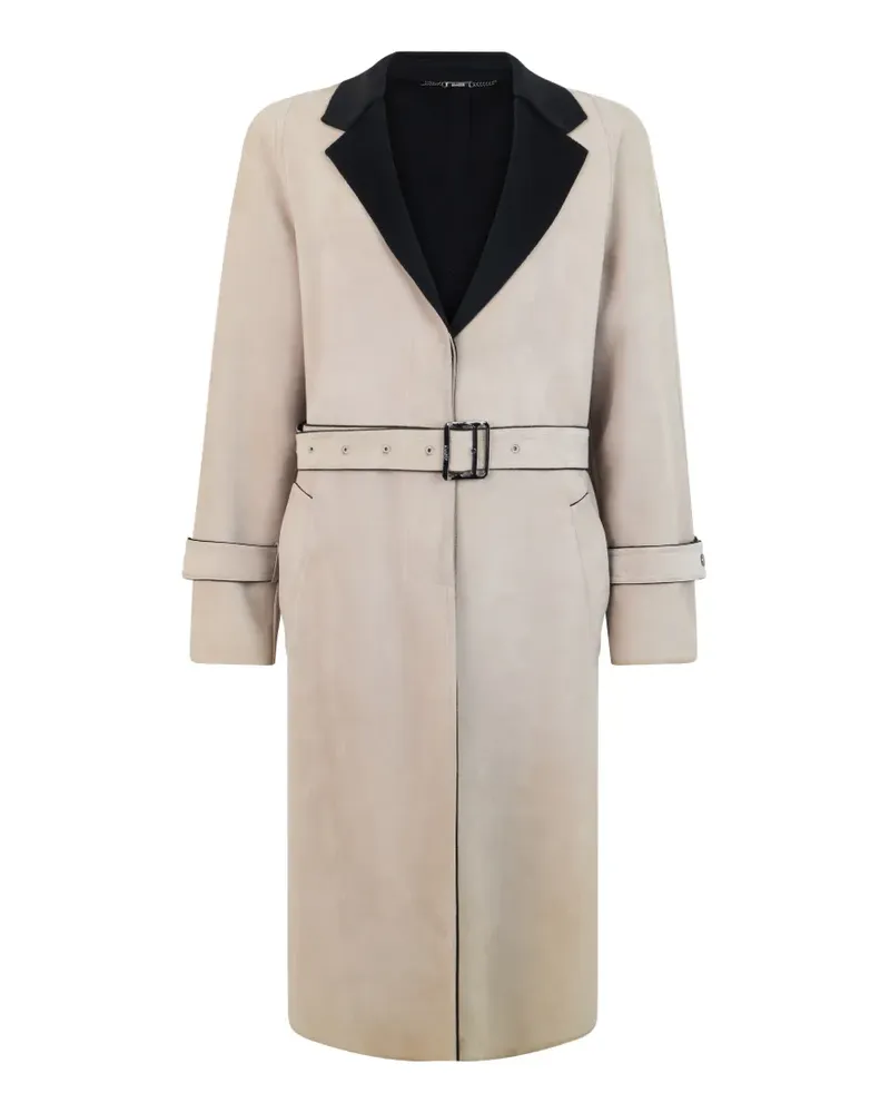 MOORER belted notch-lapel coat - Nude Nude