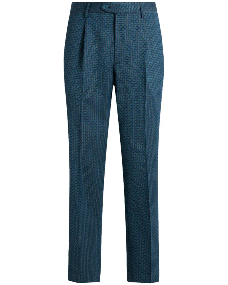 Etro Hose mit Motiv-Stickerei Blau