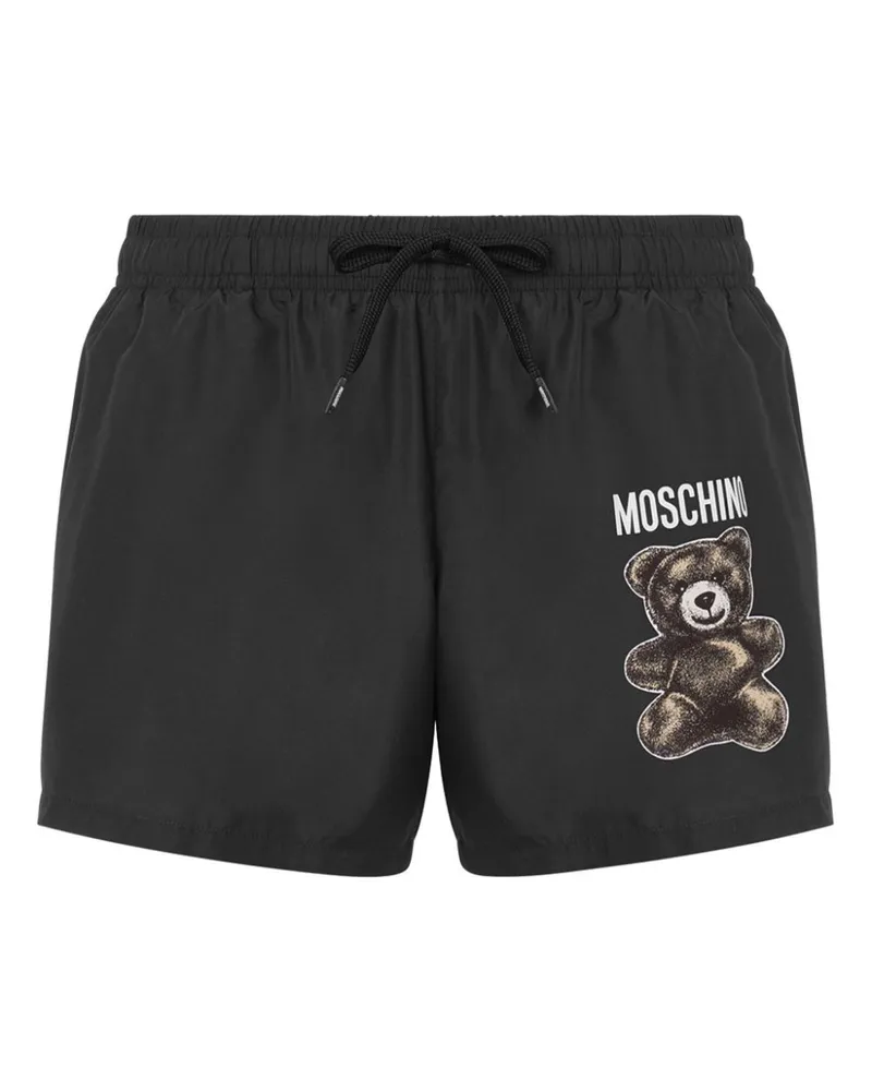 Moschino Badeshorts mit Logo-Print - Schwarz Schwarz