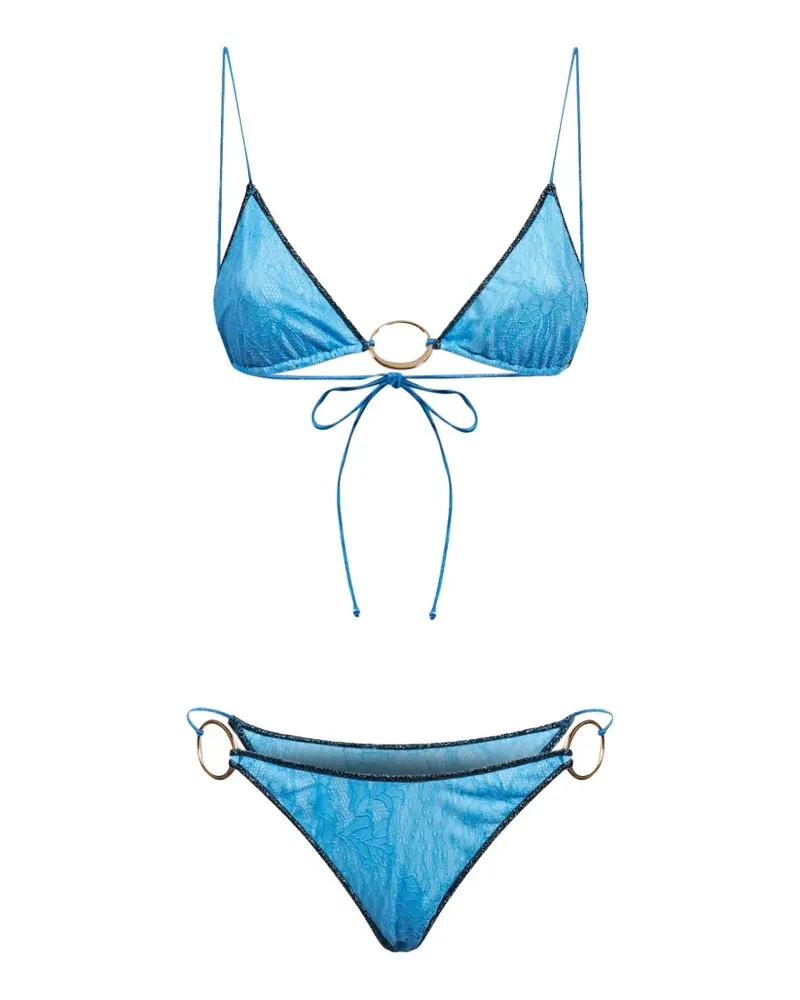 Oséree Lumière O-Kini lace ring-detail bikini - Blau Blau