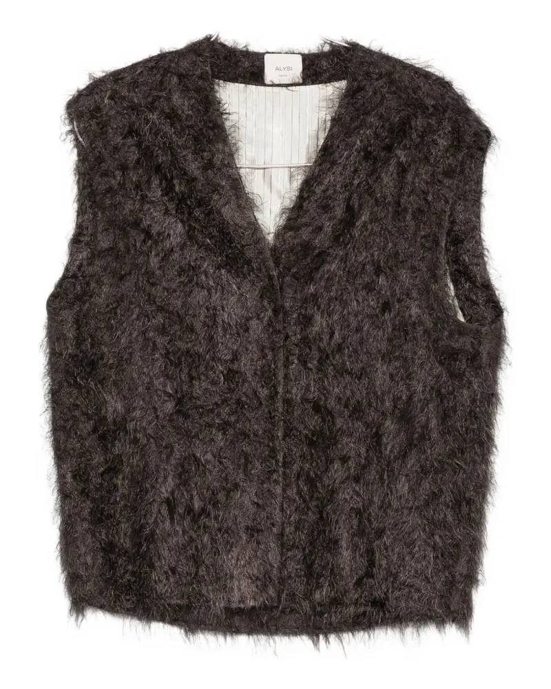ALYSI brushed-effect V-neck gilet - Braun Braun
