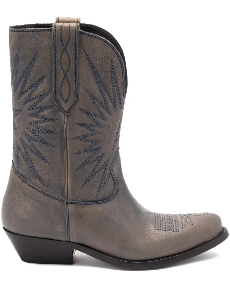 Golden Goose Stiefel mit Sternstickerei - Grau Grau