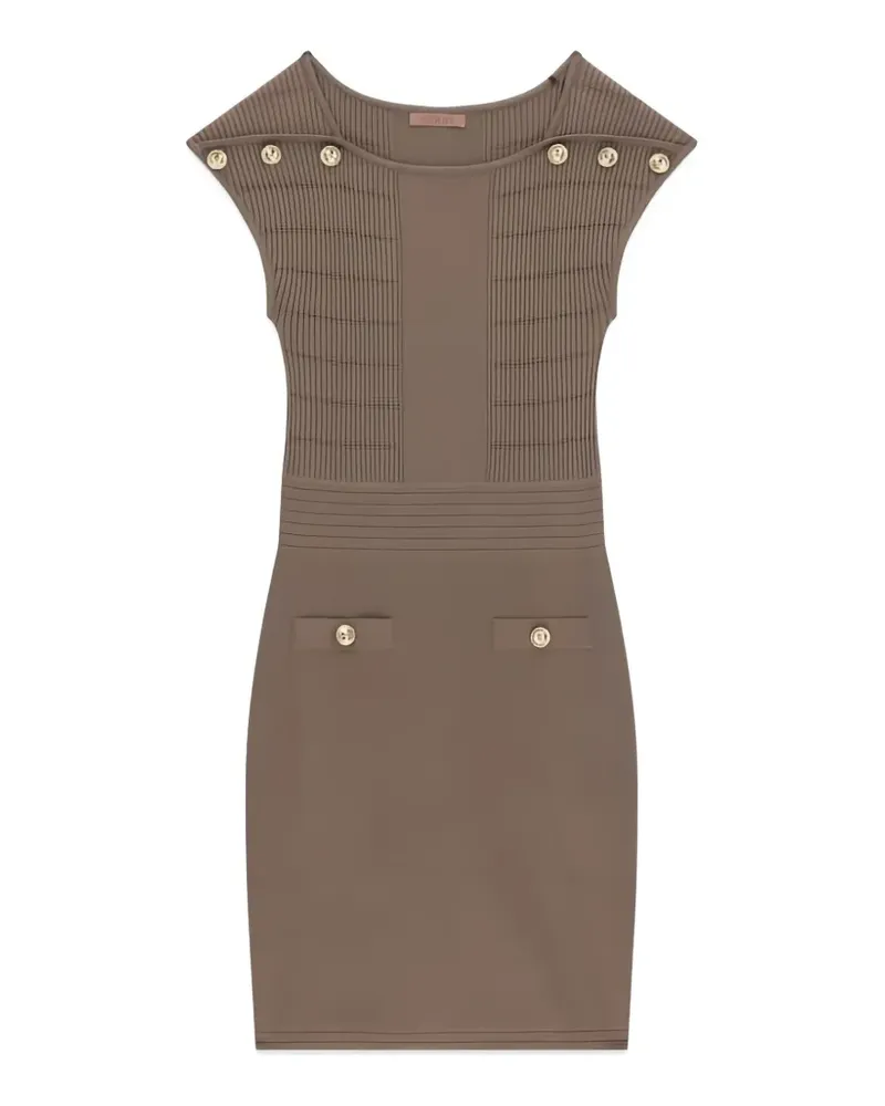 Guess Strickkleid mit Knopfdetail - Braun Braun
