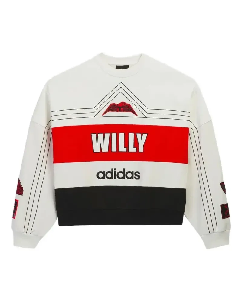 adidas x Willy Chavarria NY graphic-print embroidered sweatshirt - Weiß Weiß