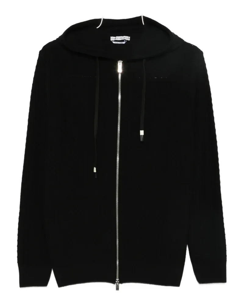 Daniele Alessandrini zip-up knitted hoodie - Schwarz Schwarz