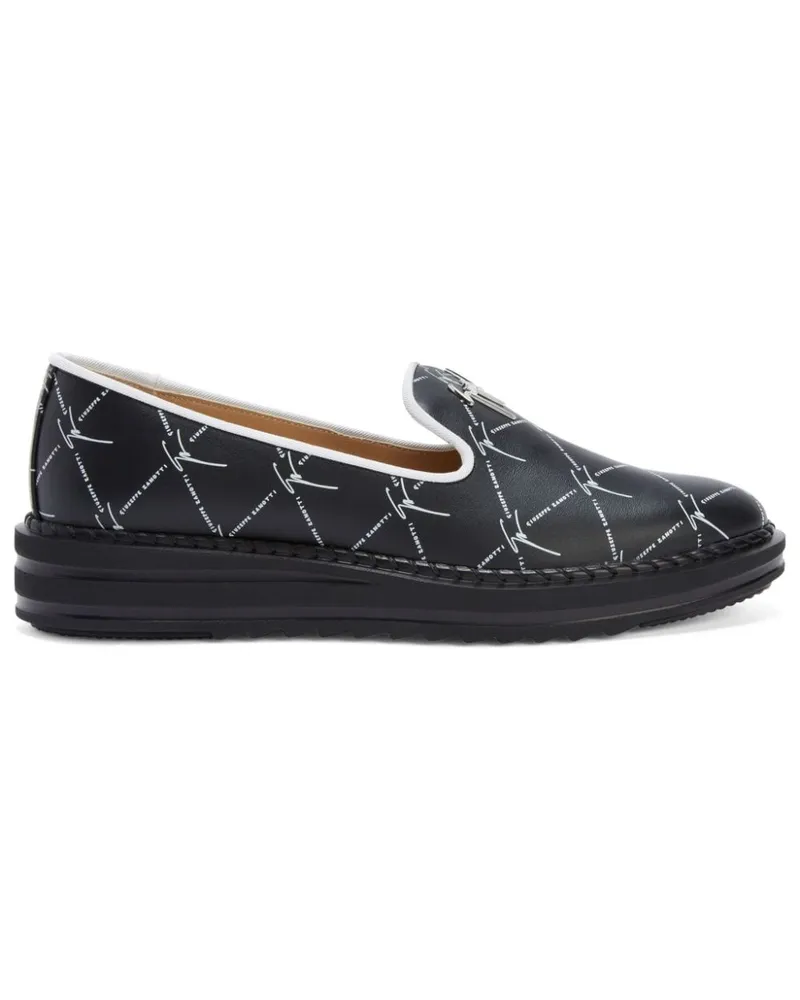 Giuseppe Zanotti Loafer mit Logo - Schwarz Schwarz