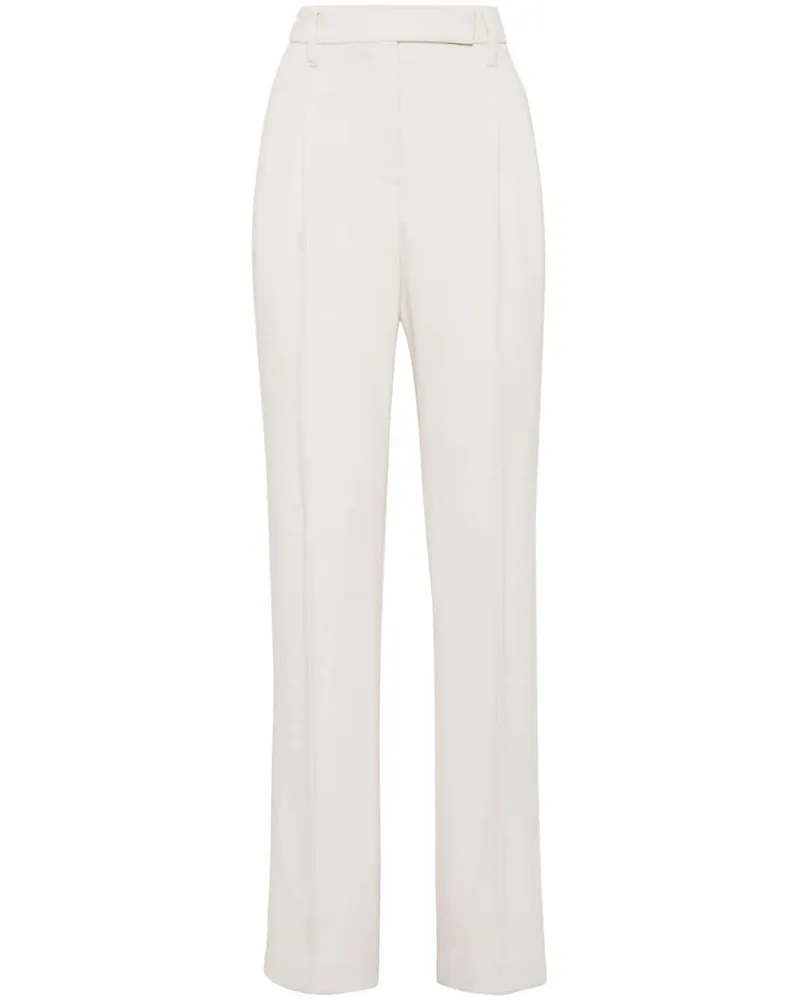 Brunello Cucinelli Hose mit hohem Bund - Weiß Weiß