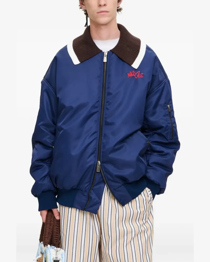 Charles Jeffrey Loverboy Bomberjacke mit Logo-Stickerei - Blau Blau