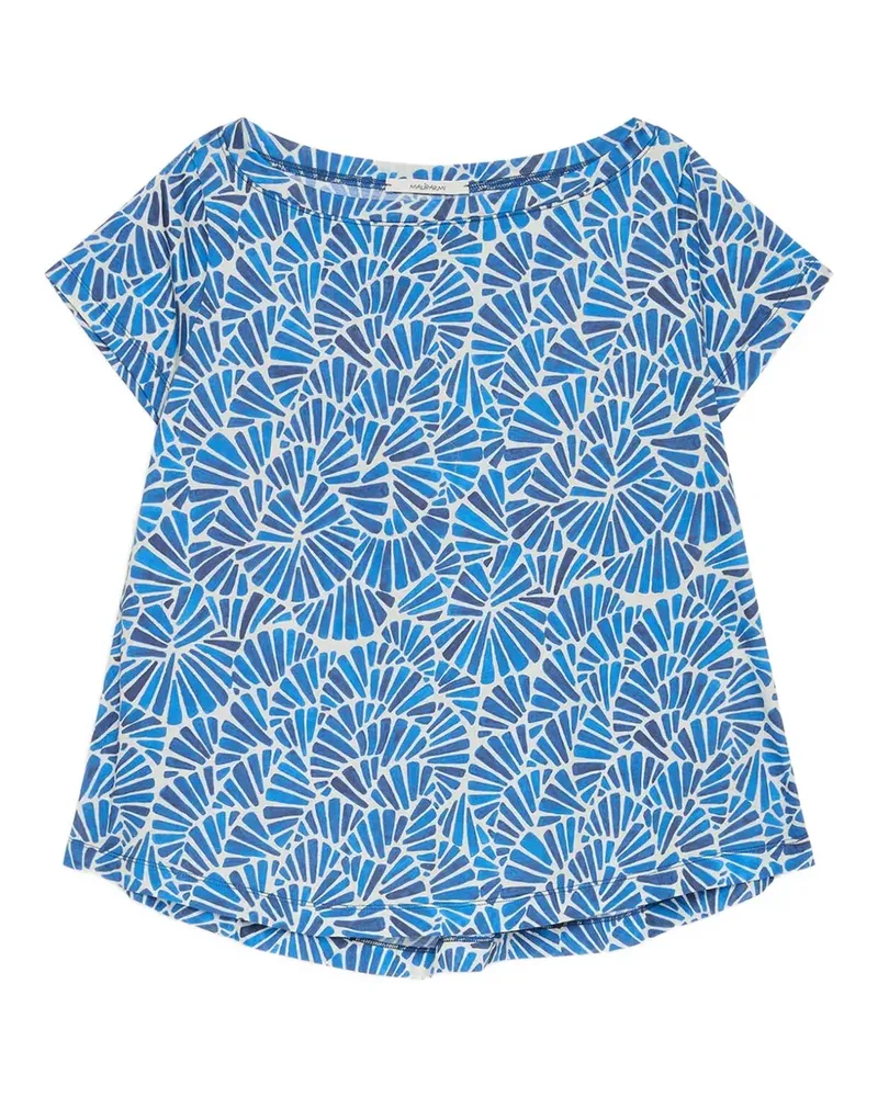Maliparmi T-Shirt mit U-Boot-Ausschnitt - Blau Blau