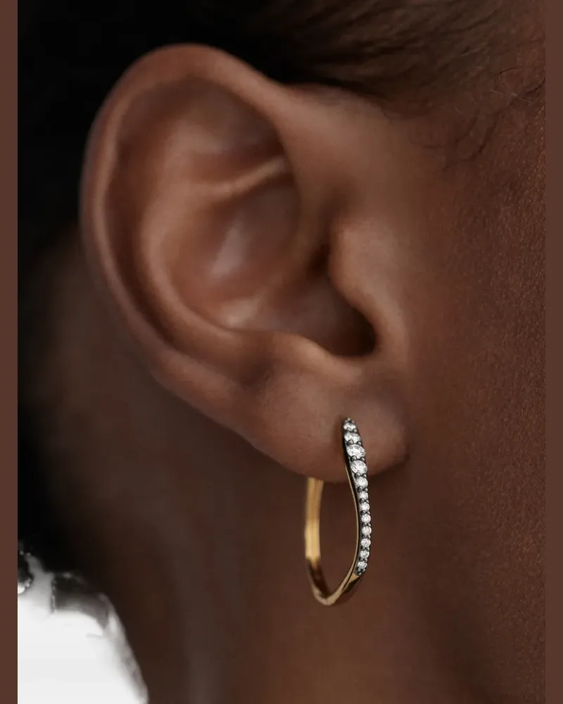 Monica Vinader Riva pavé diamond earrings - Gold Gold