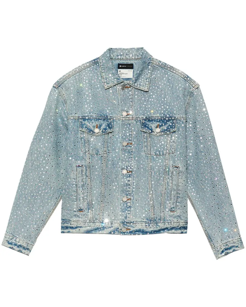PURPLE BRAND Jeansjacke mit Strassverzierung - Blau Blau
