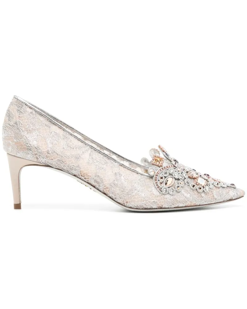 René Caovilla Verzierte Cinderella Pumps Grau