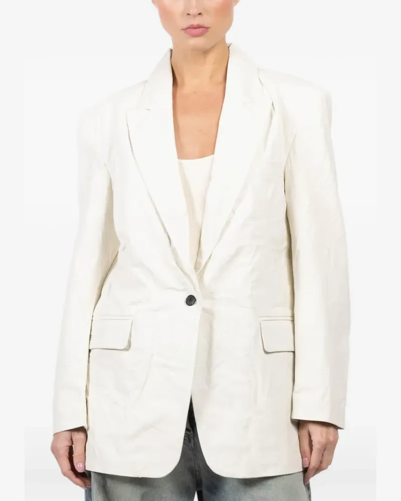 Isabel Benenato single-button pocket blazer - Nude Nude