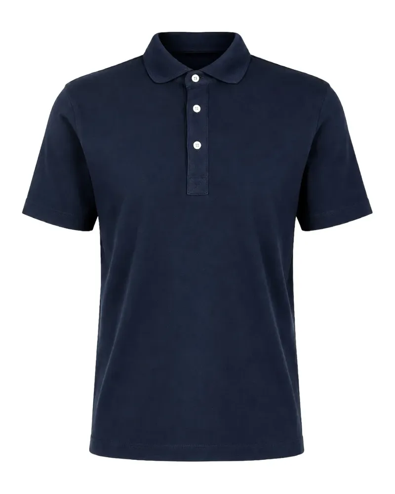 Handvaerk jersey polo shirt - Blau Blau
