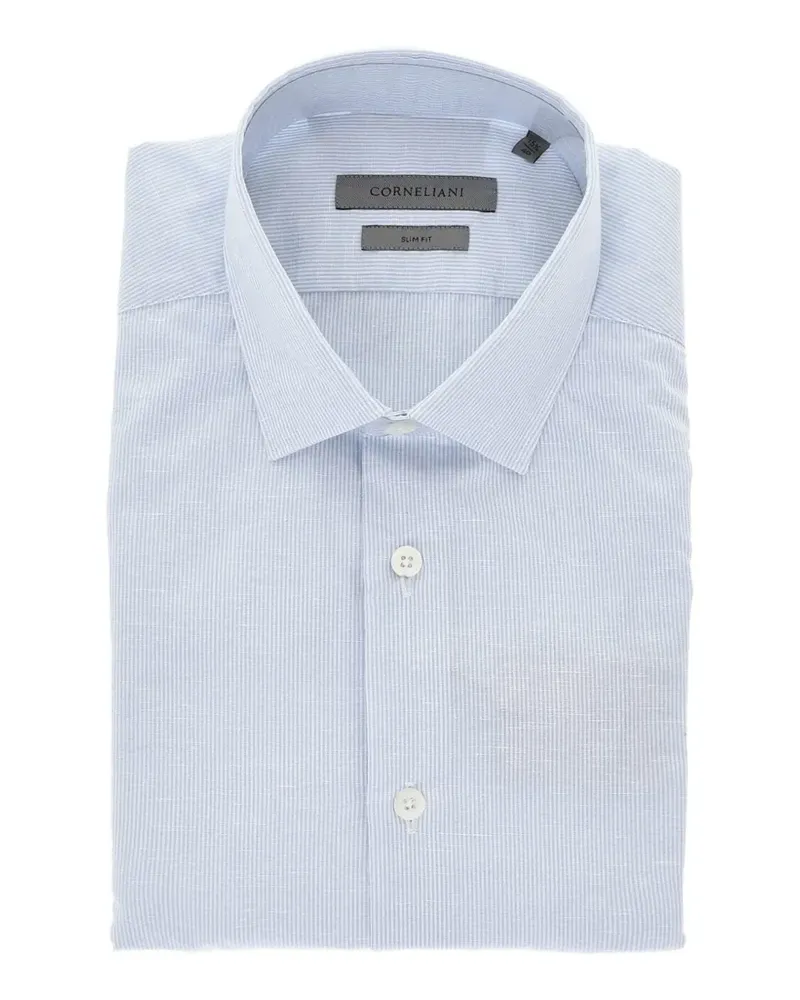 Corneliani striped French-collar shirt - Blau Blau