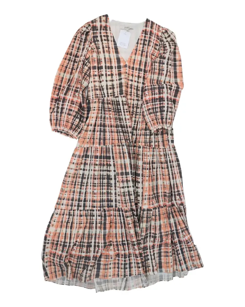 Joie check-pattern maxi dress - Orange Orange