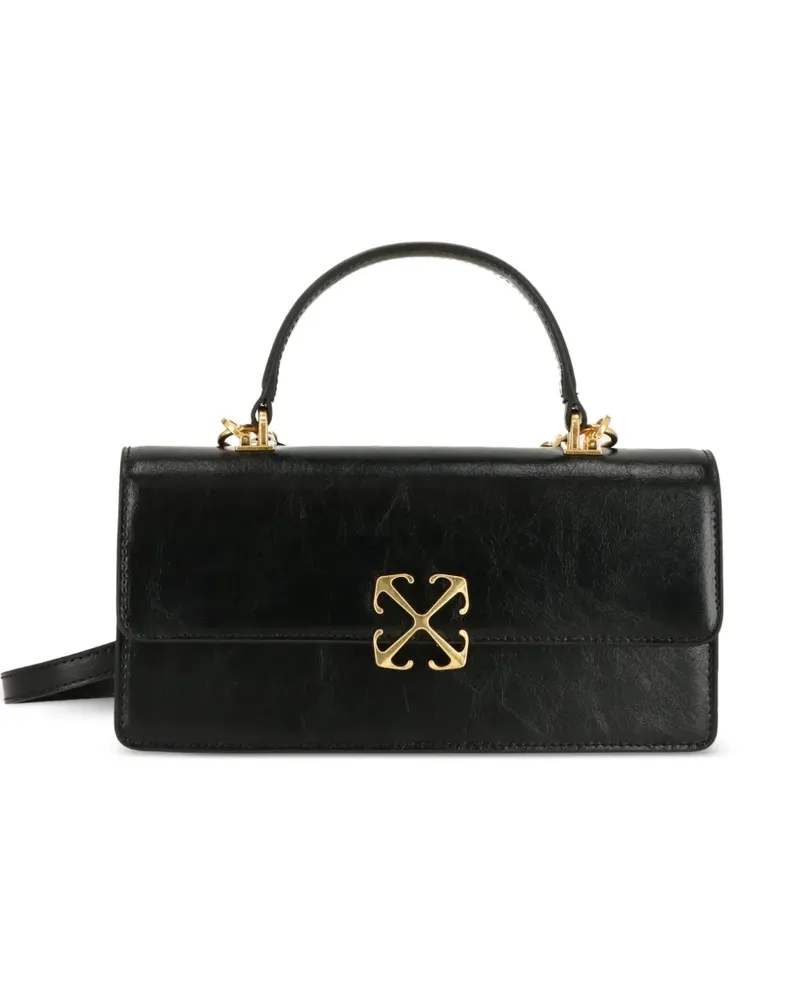 OFF-WHITE logo plaque shoulder bag - Schwarz Schwarz