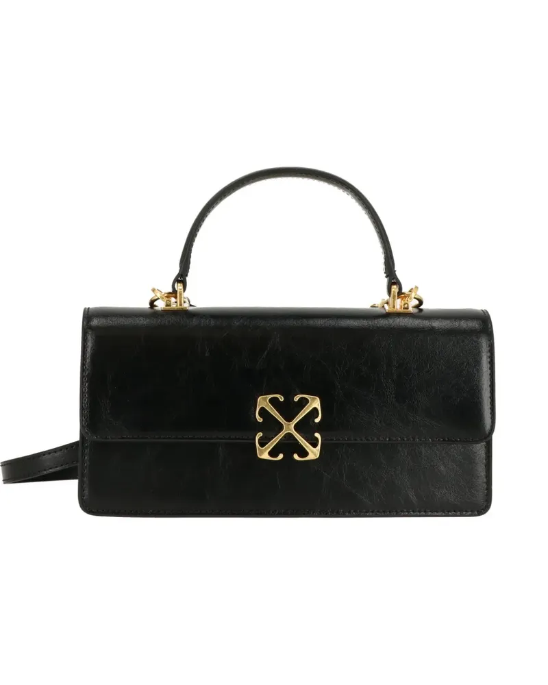 OFF-WHITE logo plaque shoulder bag - Schwarz Schwarz