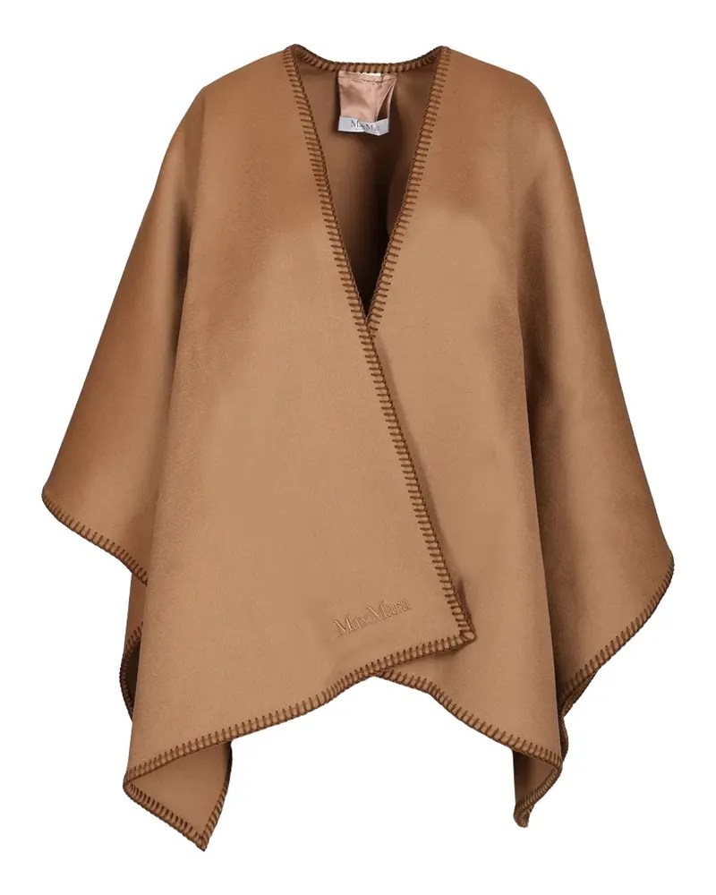 Max Mara Cape mit Logo-Stickerei - Nude Nude