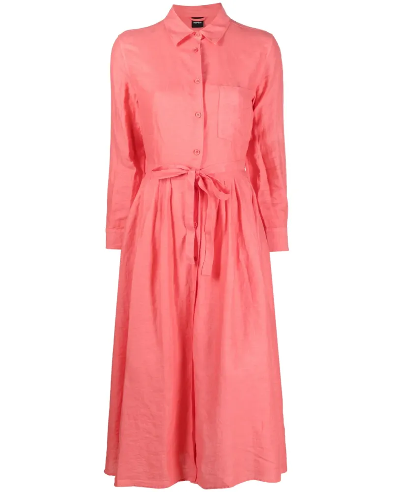 ASPESI Midikleid im Hemdstil - Rosa Rosa