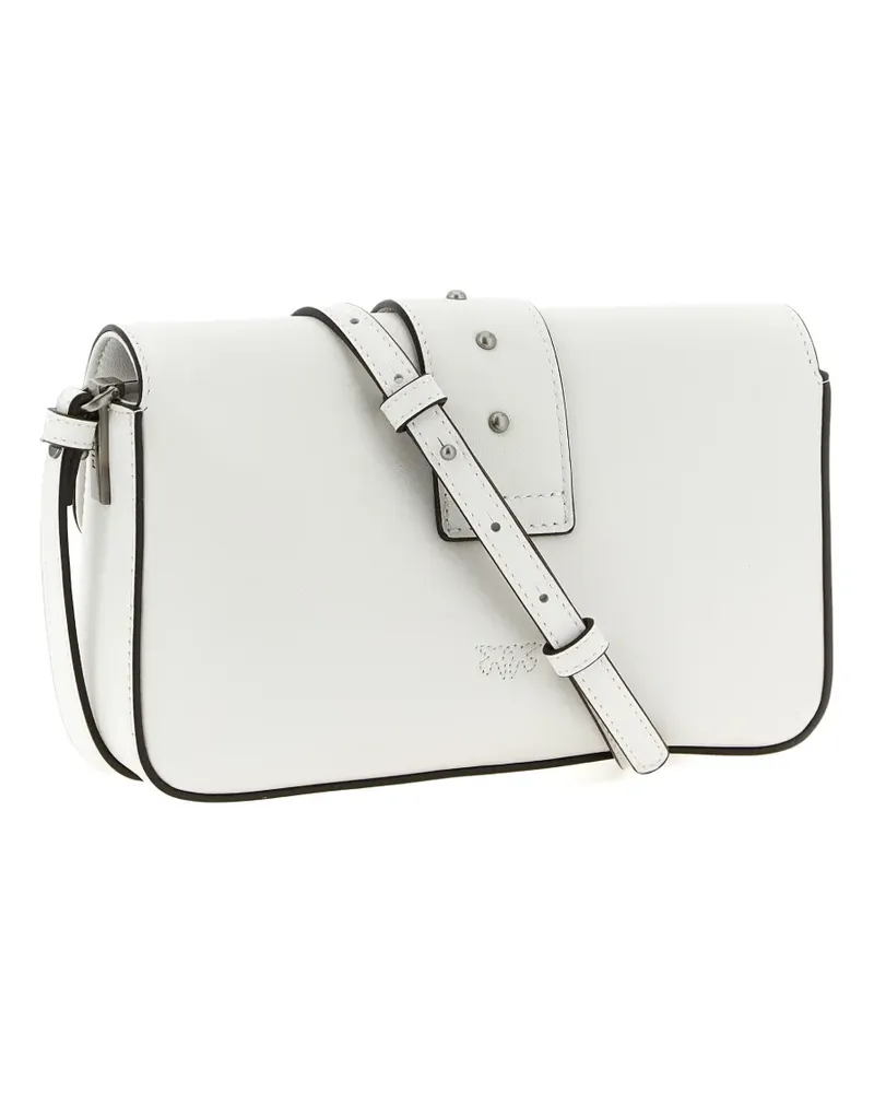 Pinko studs buckle leather shoulder bag - Weiß Weiß
