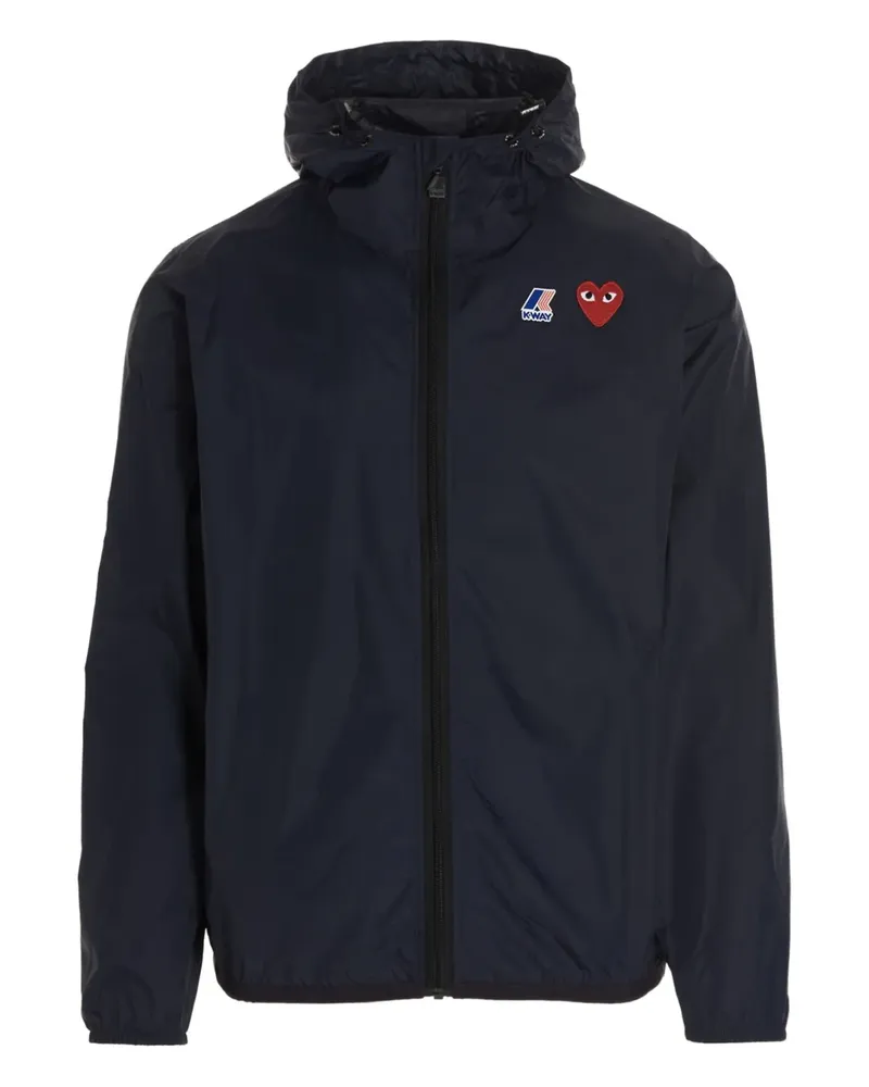 Comme des Garçons Kapuzenjacke mit Logo-Patch - Blau Blau