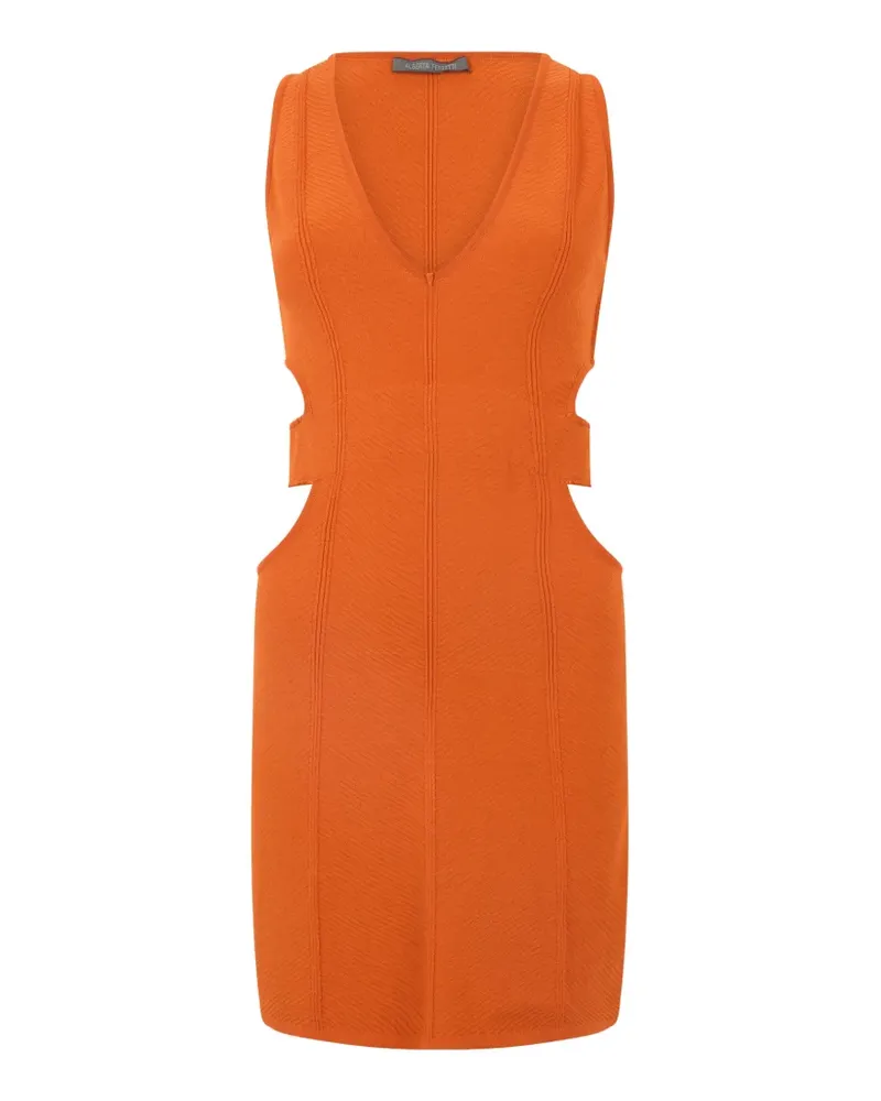 Alberta Ferretti cut-out V-neck dress - Orange Orange