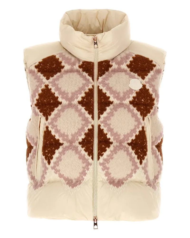 Moncler Gesteppte Armathia Weste mit Rautenmuster - Nude Nude