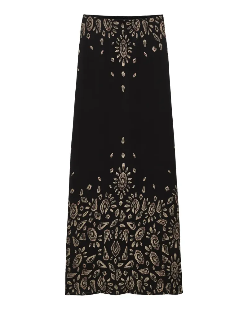 ba&sh Banessa graphic-print maxi skirt - Schwarz Schwarz