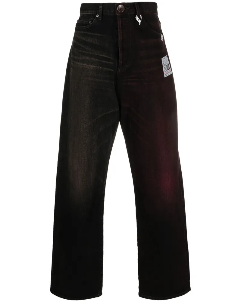 MIHARAYASUHIRO W-Combined Straight-Leg-Jeans Schwarz