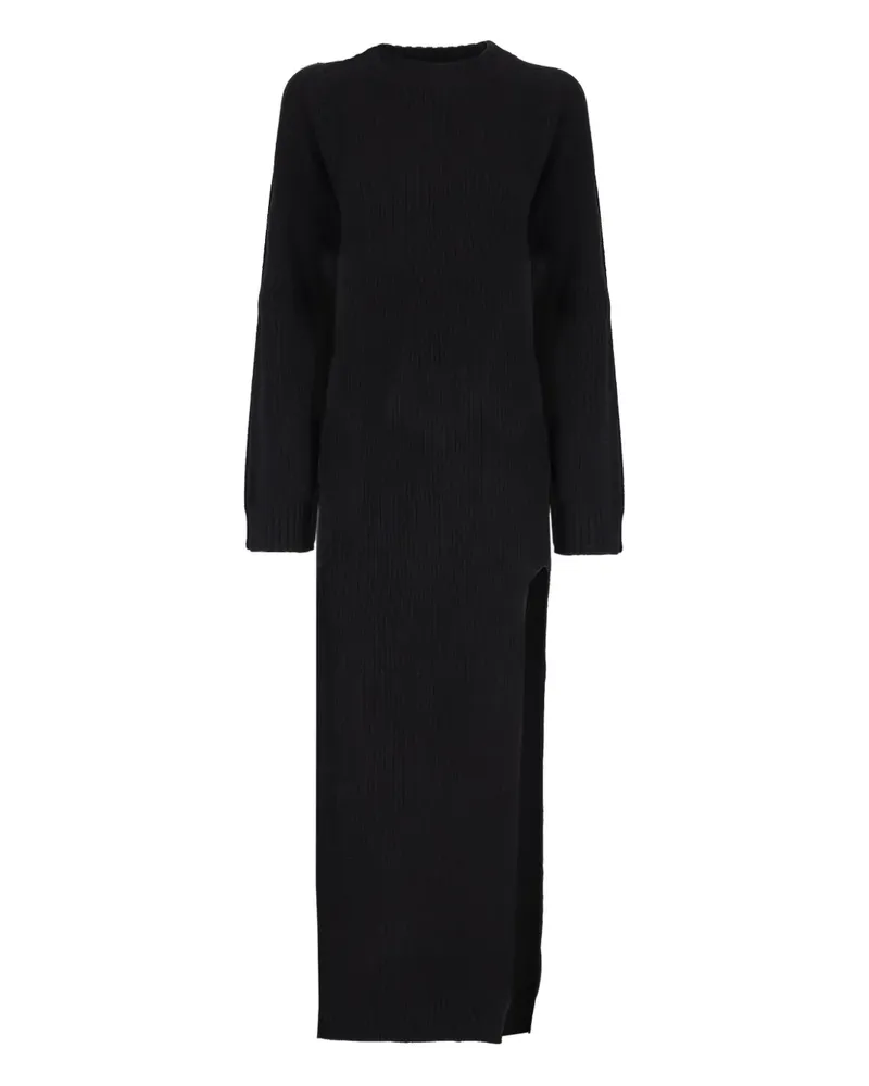 Laneus Gestricktes Midikleid - Schwarz Schwarz