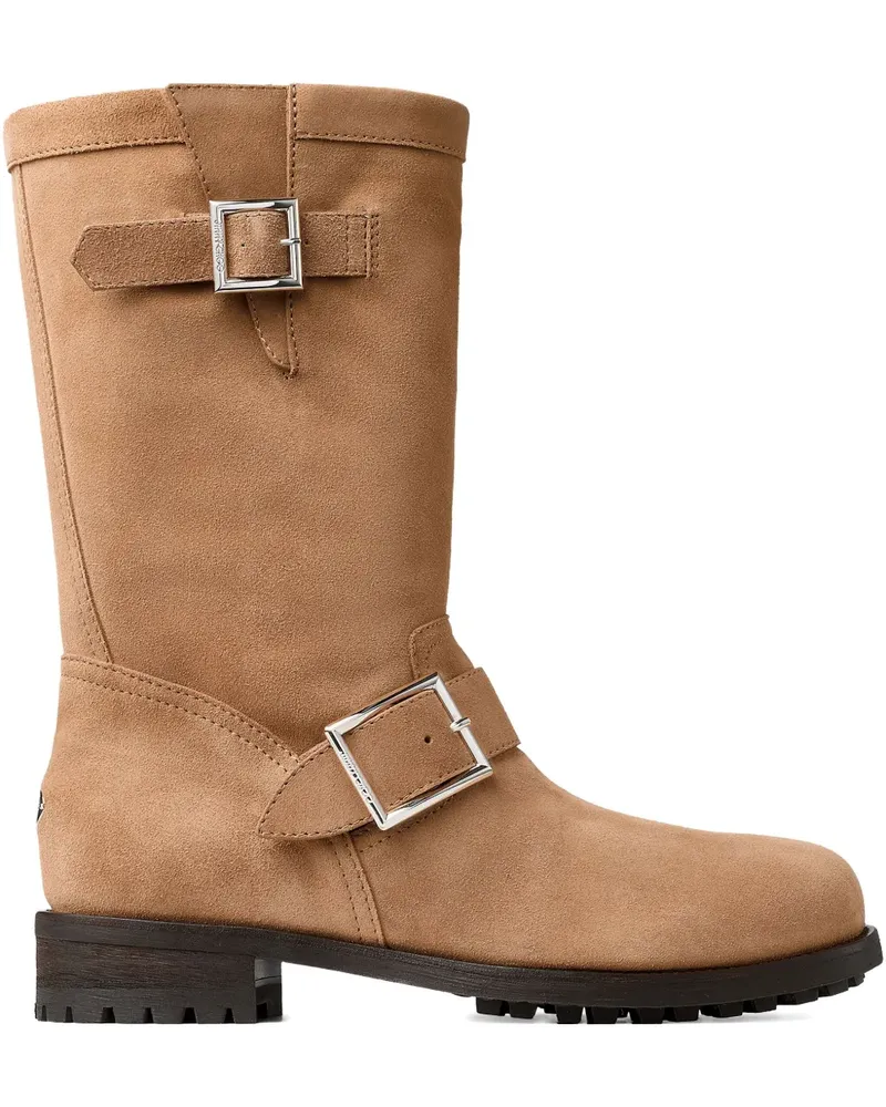 Jimmy Choo buckle biker boot - Nude Nude