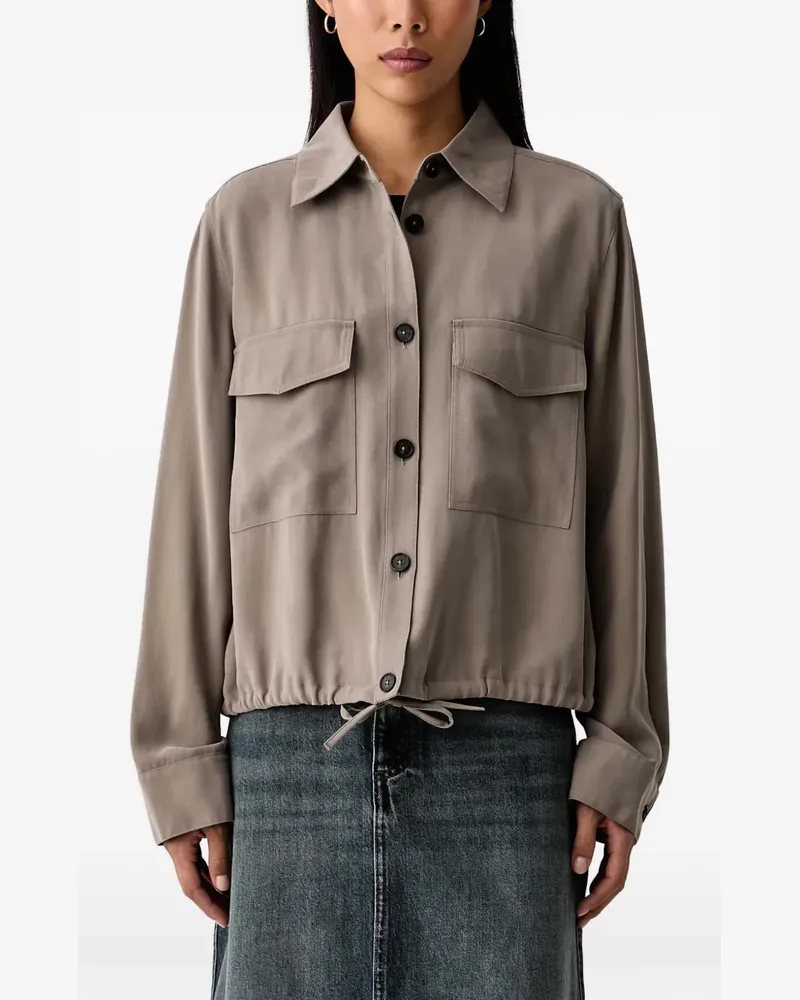 Marc O'Polo drawstring flap-pocket shirt - Braun Braun
