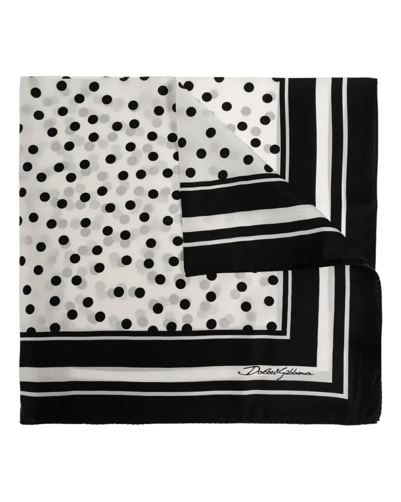 Dolce & Gabbana polka-dot silk scarf - Weiß Weiß