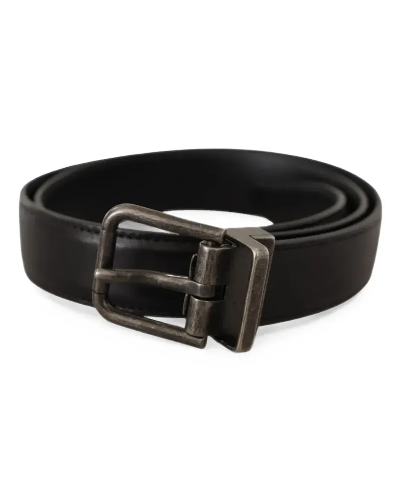 Dolce & Gabbana logo-buckle leather belt - Schwarz Schwarz