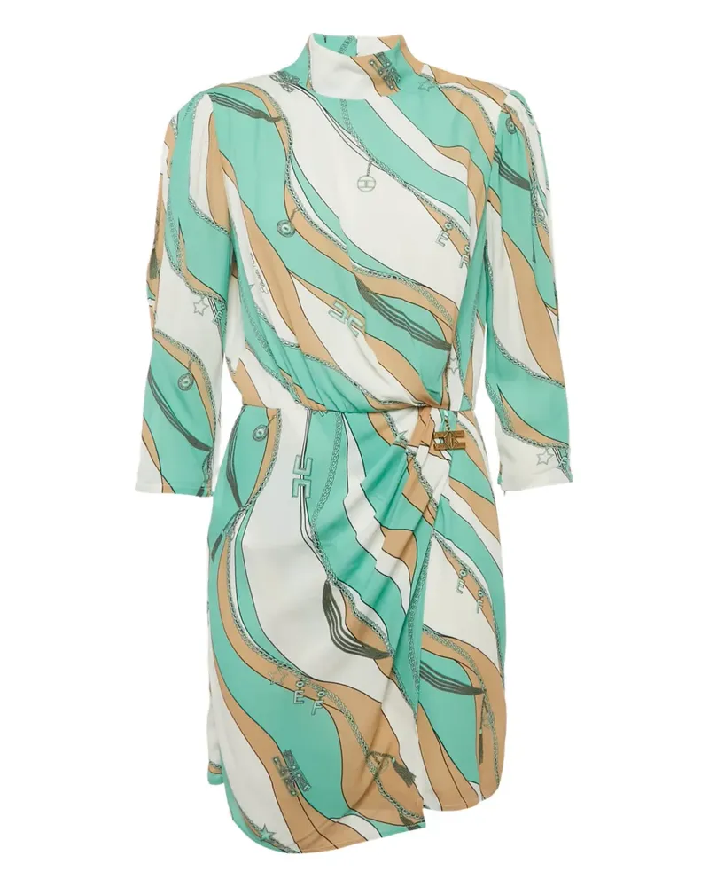 Elisabetta Franchi Minikleid mit Print - Weiß Weiß