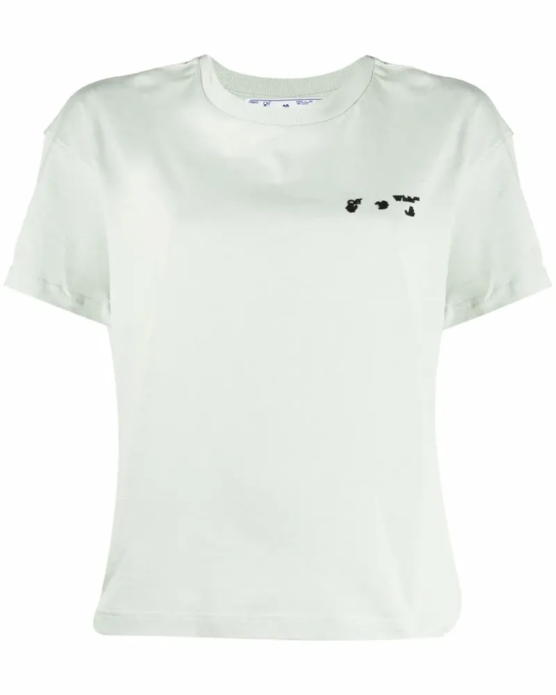 OFF-WHITE T-Shirt mit Logo-Print - Grün Grün
